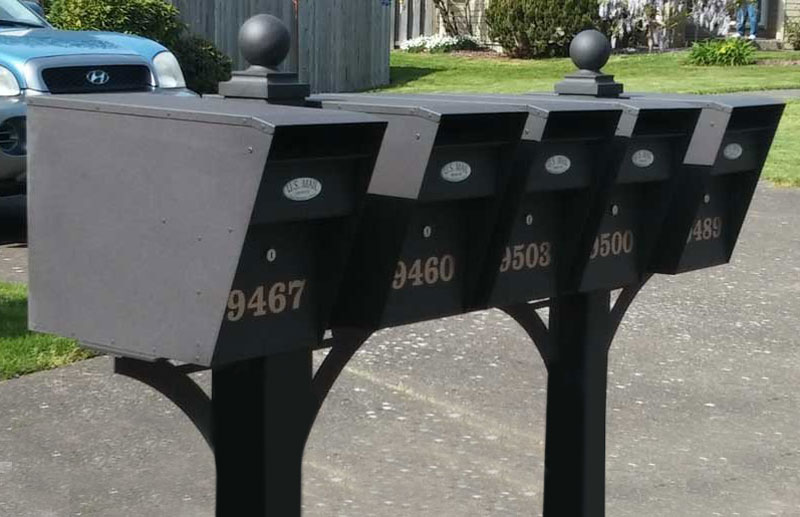 Multiple Mounted Residential Security Locking Mailboxes