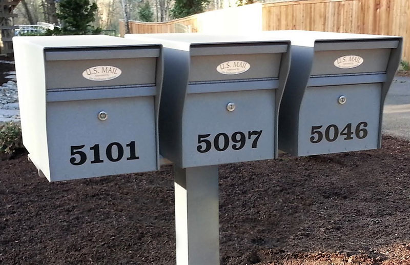 Multiple Mounted Residential Security Locking Mailboxes